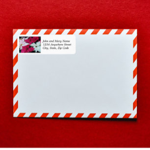 Festive Holiday Poinsettias Floral Return Address