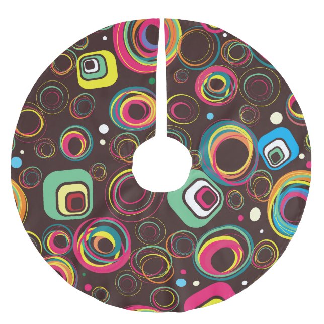Festive holiday, seamless texture brushed polyester tree skirt (Front)
