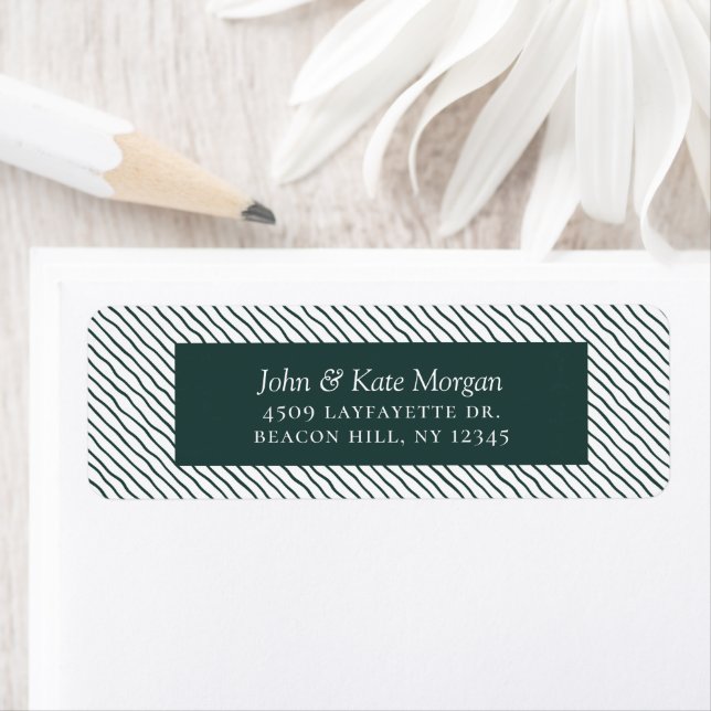 Festive Holiday Stripe Green Return Address Label (Insitu)