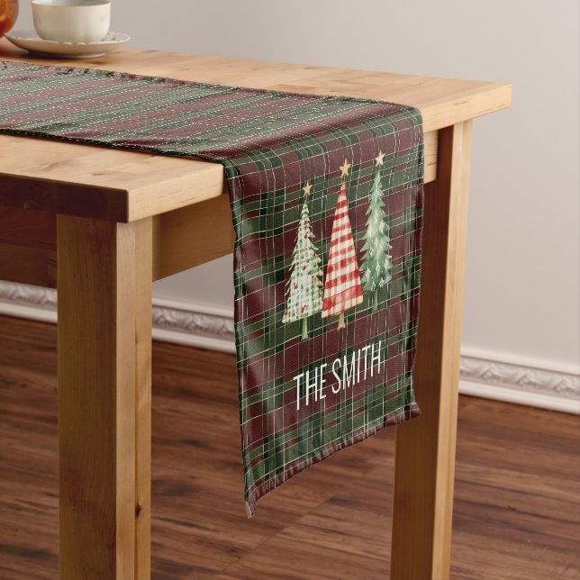 Festive Holiday Table Decor with Tree Accents Medium Table Runner (In Situ)