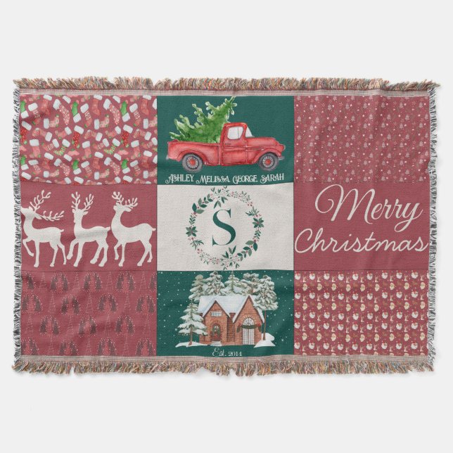 Festive Holiday Throw Blanket - Christmas (Front)