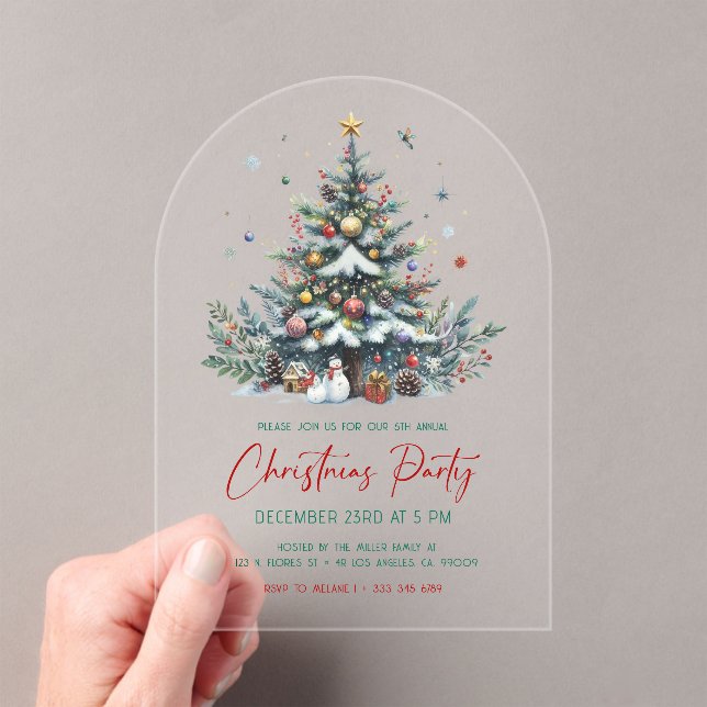 Festive Holiday Tree Christmas Party Invitation (Insitu (Handheld))