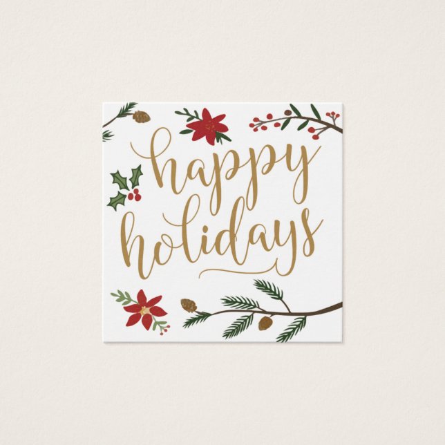 Festive Holiday Wedding Invitation Name Plate Card (Front)