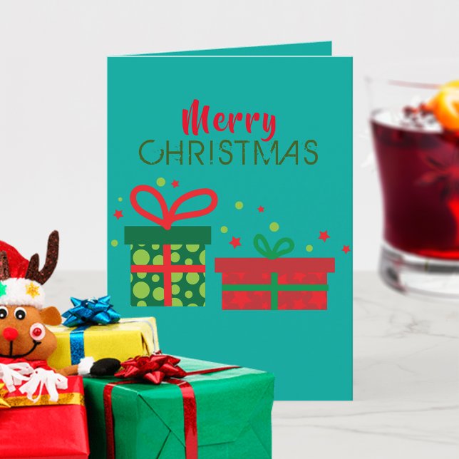 Festive Holidays Merry Christmas Gift Boxes Card (Creator Uploaded)
