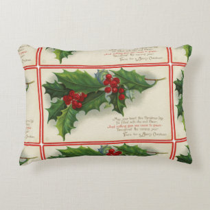 Festive Holly and Berries Stecher Decorative Cushion