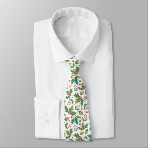 Festive Holly & Berries Christmas Greenery Tie