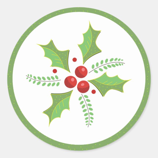 Festive Holly Berries Stickers (Front)