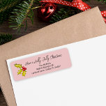 Festive Holly Berries Whimsical Pink Fun Christmas<br><div class="desc">This minimal "Have a Holly Jolly Christmas" address Label features a hand drawn traditional holly and berries that adds a touch of nostalgic whimsy. Original art by Malissa Melrose.</div>