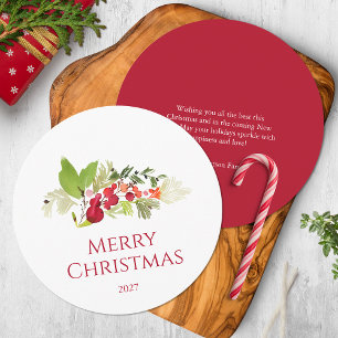 Festive Holly Berry and Evergreen Watercolor Invitation