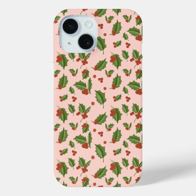 Festive Holly Berry Phone Case (Back)