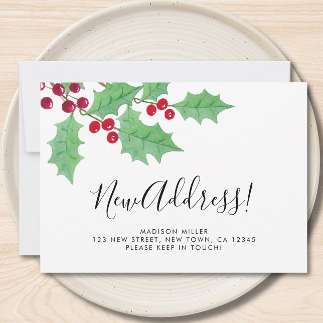 Festive Holly New Address Moving  Announcement (Creator Uploaded)