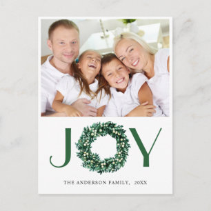 Festive Holly Wreath Christmas Greeting Holiday Postcard