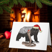Festive Honey Badger Snake Funny Badass Christmas
