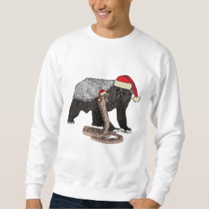 Festive Honey Badger Snake Funny Badass Christmas Sweatshirt