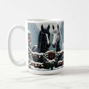 Festive Horses   Merry Christmas Coffee Mug