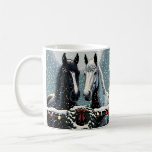Festive Horses   Merry Christmas Coffee Mug