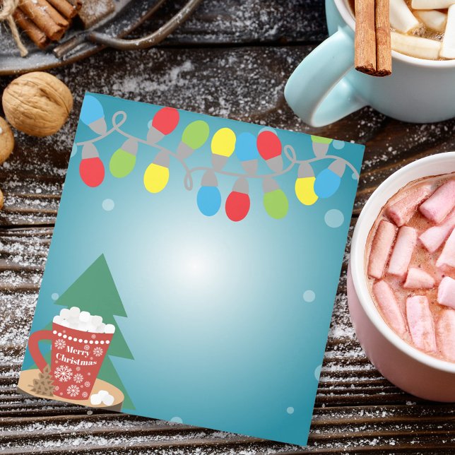 Festive Hot Cocoa and String Lights Christmas Notepad (Creator Uploaded)