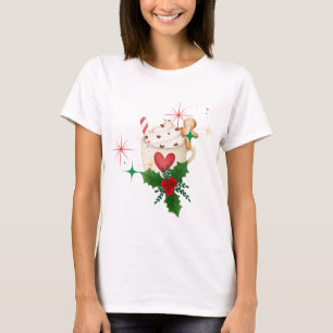 Festive Hot Cocoa & Gingerbread Man Cozy Christmas T-Shirt