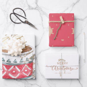 Festive Hot Cocoa Mug 3-Pack Christmas Gift Wrap