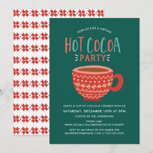 Festive Hot Cocoa Virtual Holiday Party Invitation