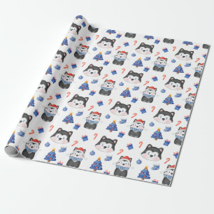 Festive Husky Christmas Wrapping Paper