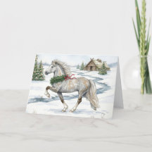 Festive Icelandic Horse in Winter Landscape