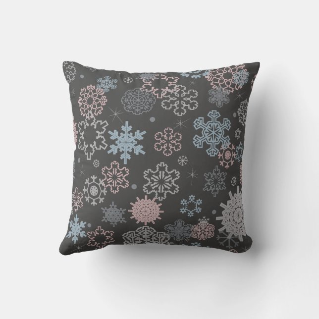 Festive Icicles Pastel Multicolor & Dark Grey      Cushion (Back)