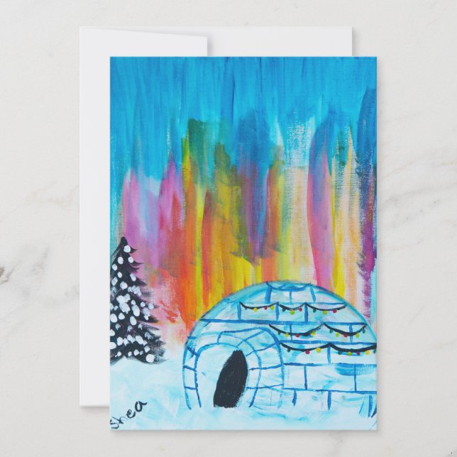 Festive Igloo Holiday Card (Front)