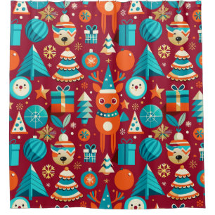 Festive illustration shower curtain