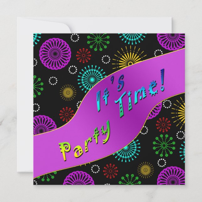 FESTIVE INVITATION - PARTY TIME (Front)