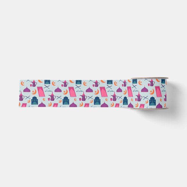 Festive Islamic Ramadan Design Grosgrain Ribbon (Front)