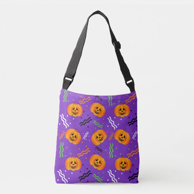 Festive Jack-O'-Lanterns Crossbody Bag (Front)