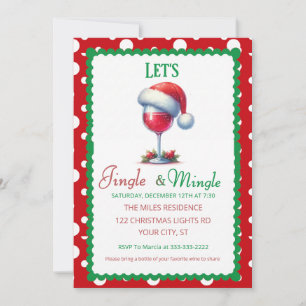 Festive Jingle and Mingle Holiday Cocktail Party Invitation