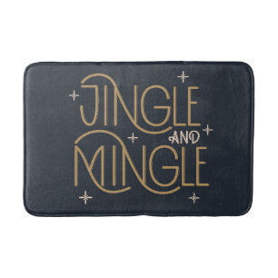 Festive Jingle and Mingle Holiday Design Bath Mat