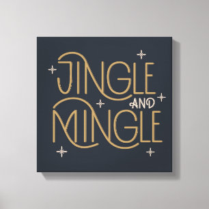 Festive Jingle and Mingle Holiday Design Canvas Print