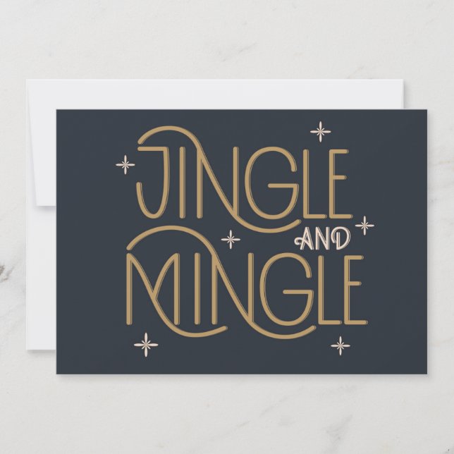 Festive Jingle and Mingle Holiday Design Card (Front)