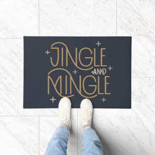 Festive Jingle and Mingle Holiday Design Doormat