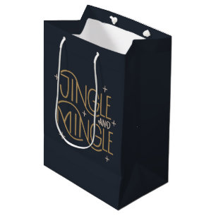Festive Jingle and Mingle Holiday Design Medium Gift Bag
