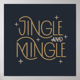 Festive Jingle and Mingle Holiday Design Poster