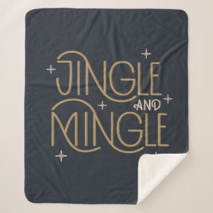 Festive Jingle and Mingle Holiday Design Sherpa Blanket