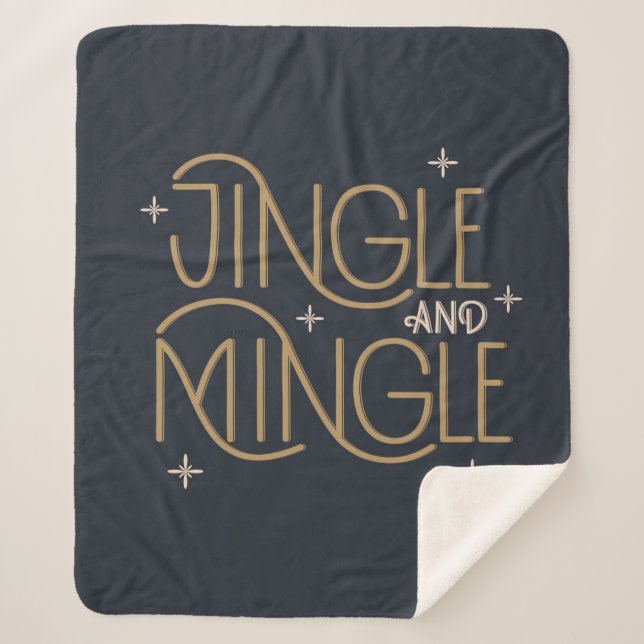 Festive Jingle and Mingle Holiday Design Sherpa Blanket (Front)