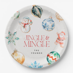 Festive Jingle & Mingle Christmas Paper Plate