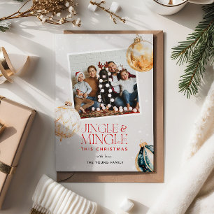 Festive Jingle & Mingle Christmas Photo Holiday Card