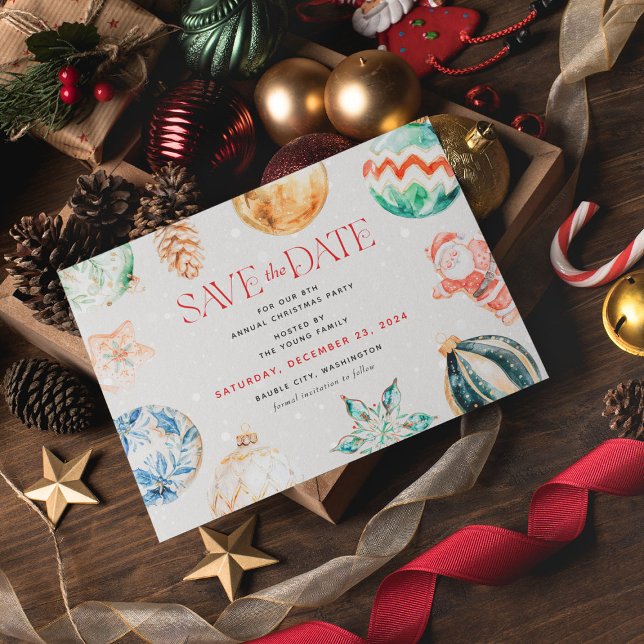 Festive Jingle & Mingle Christmas Save the Date Holiday Postcard (Creator Uploaded)
