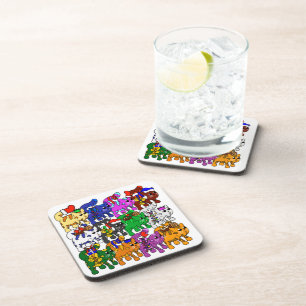 Festive Jolly Meowy Christmas Cats Coaster
