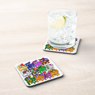 Festive Jolly Meowy Christmas Cats Coaster