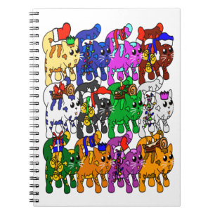 Festive Jolly Meowy Christmas Cats Notebook