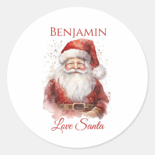 Festive Jolly Santa Kids Classic Round Sticker