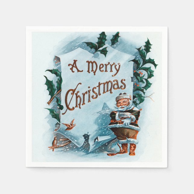 Festive Joy: A Classic Christmas Eve Napkin (Front)