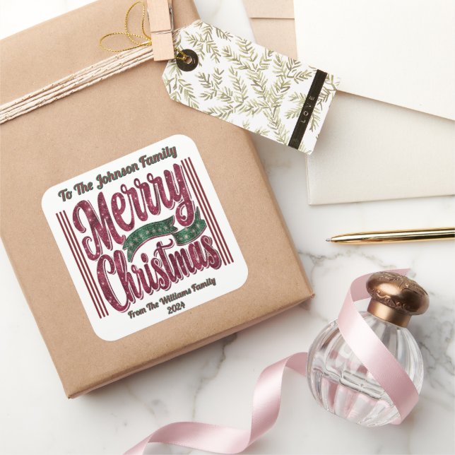 Festive Joy: Celebrate Christmas! Square Sticker (Gifting)